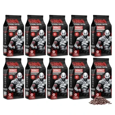 Abbildung von Blank Roast GUNNAR 1kg (10er Pack) Ganze Kaffee Bohnen Extra Stark Kräftige Robusta Röstung 494mg Koffein je Tasse Würzig &amp; Kraftvoll mit Noten von dunkler Schokolade Säurearm