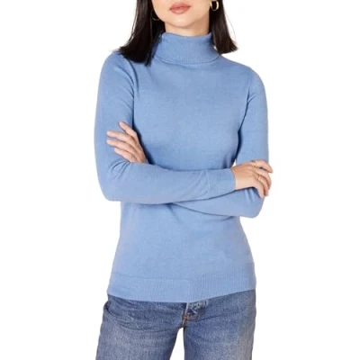 Abbildung von Amazon Essentials Damen Leichter, Langärmeliger Rollkragenpullover, Klassischer Schnitt (Erhältlich In Übergröße), Kornblumenblau, XXL