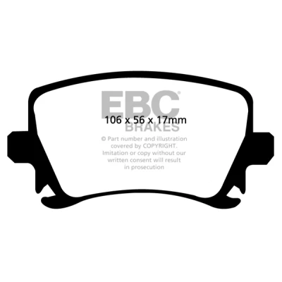 Abbildung von EBC Brakes DP41518R Bremsbelagsatz Hinterachse AUDI: A4 B7 Avant, B8 A6 C6 VOLKSWAGEN: GOLF 5 Schrägheck, 6, Touran I