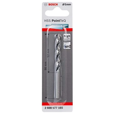 Abbildung von Bosch Professional 1x HSS Spiralbohrer PointTeQ (für Metall, 5 x 52 86 mm, Zubehör Bohrschrauber)