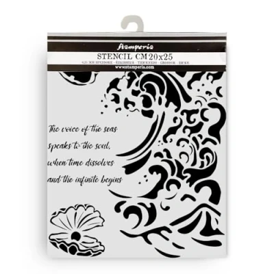 Abbildung von Stamperia Silent Sea Thick Stencil 20x25cm Wave and Shell (KSTD177)