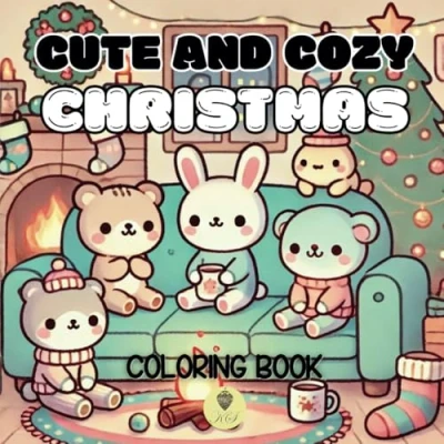 Abbildung von Cute and Cozy Christmas Coloring Book: Stress Relieving, Bold Easy Designs for Kids Adults