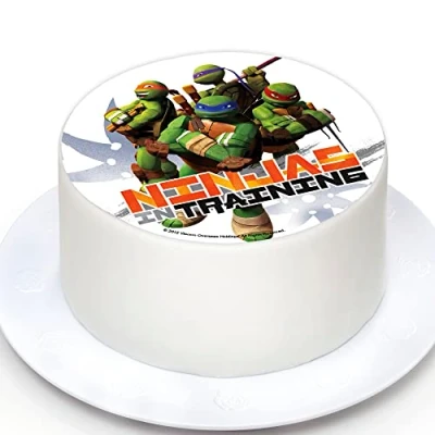 Abbildung von Kardasis TMNT Ninja Tortenaufleger Essbarer Aufleger für Torten und Kuchen Tortendekoration den Themengeburtstag 20cm