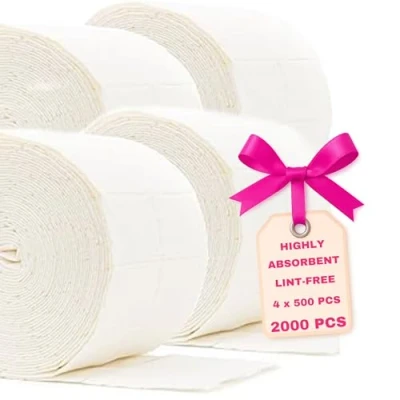 Abbildung von LALILL Zelletten Pads 2000 Stück Tupfer Fusselfrei für Cleaner, Remover Wipes Nageldesign Maniküre Gel, Gellack, Nägel