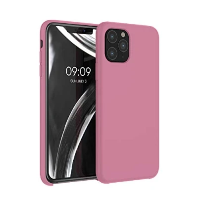 Abbildung von kwmobile Hülle kompatibel mit Apple iPhone 11 Pro Silikon Handy Case Handyhülle weiche Oberfläche kabelloses Laden Dark Rose