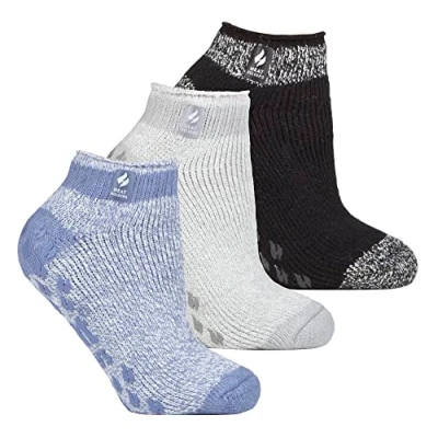Abbildung von HEAT HOLDERS 3er Pack Damen Antirutsch Sneaker Socken Thermo Rutschfeste Kurz für Winter (37 42, Pisa 1)