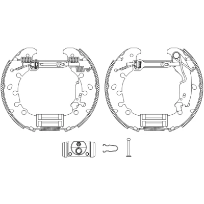 Abbildung von TEXTAR Shoe Kit Pro 84065300 Bremsensatz, Trommelbremse mit Radbremszylinder, Stellelement OPEL: Corsa D Schrägheck, Adam