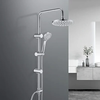 Abbildung von JOHO Edelstahl Duschsystem Duschset Duschstange Regenduschset mit ABS Kopfbrause D23cm