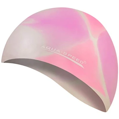 Abbildung von Aqua Speed Bunt Badekappe + Kleines Mikrofaserhandtuch Kinder &amp; Erwachsene Bademütze Badehaube Schwimmkappe für Mädchen Jungs Schwimmhaube wasserdicht Schwimmmütze 43. / 37
