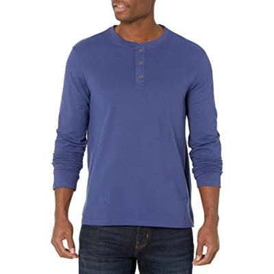 Abbildung von Lee Herren Langärmeliges T Shirt aus weicher gewaschener Baumwolle Henley Hemd, Patriot Blue, S