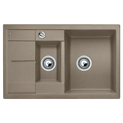 Abbildung von BLANCO METRA 6 S Compact Granitspüle aus SILGRANIT tartufo Einbauart: Einbau von Oben reversibel für 60 cm breite Unterschränke Großes Becken Reinigungsfreundliche Öberfläche