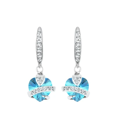 Abbildung von Elli Classic Heart Ohrringe, Damen, Größe: One Size, Hellblau