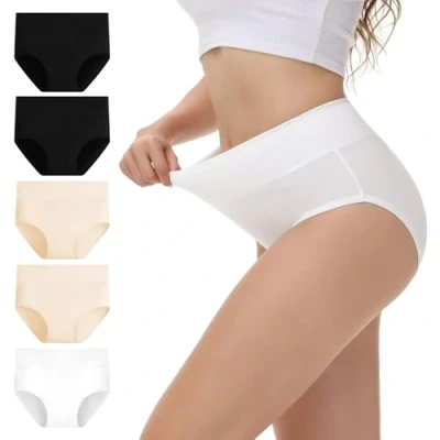 Abbildung von NUOZA Nahtlose Unterwäsche Damen Taillenslip Baumwolle 5er Pack Damenunterhosen Damenunterwäsche Underwear Women Schlüpfer Kaiserschnitt Unterhose Slips