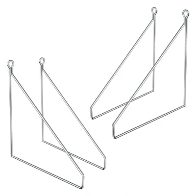 Abbildung von ML Design 4 Stück Regalhalterung 250mm, Silber, Metall, Dreieckige Regalhalterungen, Schwebe Regalwinkel, Draht Wandhalterung, Regalträger für Wandmontage, Wandregal Wandkonsole Hängeregal Regalstütze