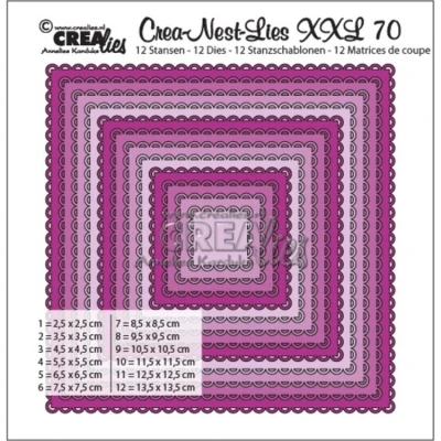 Abbildung von Crealies Crea Nest Lies XXL Stanzschablone no.70 Quadrate
