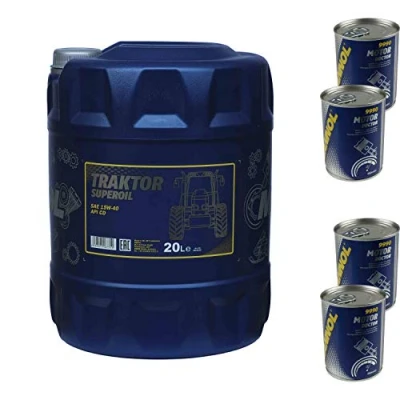 Abbildung von 20L Motoröl MANNOL Traktor Superoil 15W 40 4xMotor Doctor
