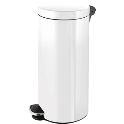 Abbildung von helit H2404305 Silberionen Tretabfallbehälter, „the knight“, 30 Liter, weiß