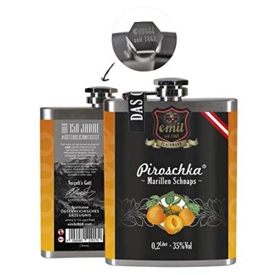 Abbildung von Emil Piroschka Marillen Schnaps Flachmann 35% 0,2l