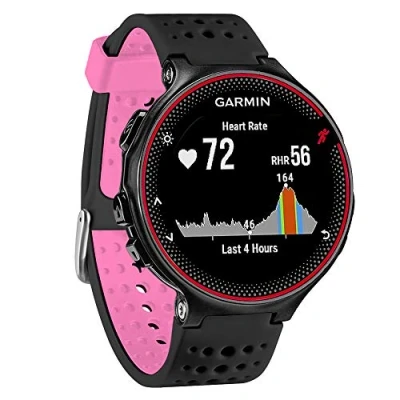 Abbildung von FunBand kompatibel mit Garmin Forerunner 235 Armband, Silikon Replacement Uhrenarmband für 235/235 Lite/220/230/620/630/735XT/Approach S20/S5/S6 Smart Watch (Schwarzes&amp;Rosa)