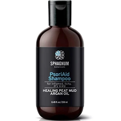 Abbildung von Schuppenflechte Kopfhaut Shampoo Natürliches Heiltorfbehandlung mit Arganöl bei Psoriasis, Dermatitis, Ekzem und Juckender Kopfhaut. 100% frei von Steinkohlenteer