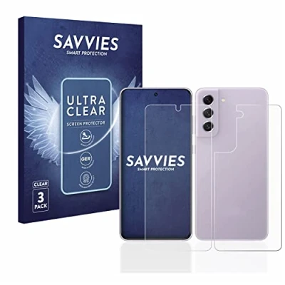 Abbildung von Savvies 6 Stück Schutzfolie für Samsung Galaxy S21 FE 5G (Display+Rückseite) Displayschutz Folie Ultra Transparent