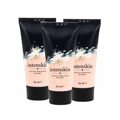 Abbildung von Intenskin Forte ist ein 100% natürliches Produkt. Arganöl Avocadoöl Von Vitaminen und Hyaluronsäure. *Original nur in 50ml Packung* (3x50ml)