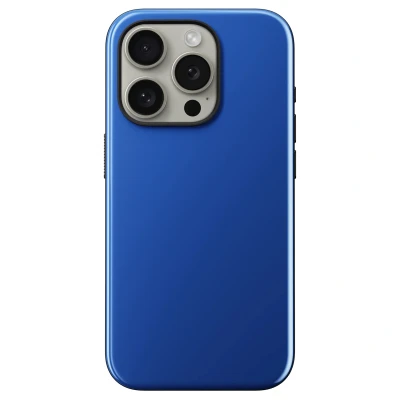 Abbildung von Apple iPhone 15 Pro Hülle MagSafe Kunststoff Nomad Backcover/Hard Case Handyhülle Blau Shockproof/Stoßfest