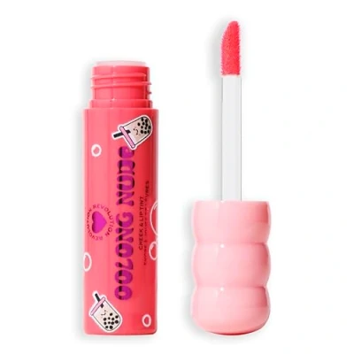Abbildung von I Heart Revolution Bubble Tea Milchiges Rouge + Lippenfarbe, feuchtigkeitsspendende All in One Gesichtsfarbe mit Matcha Grüntee, Oolong Nude