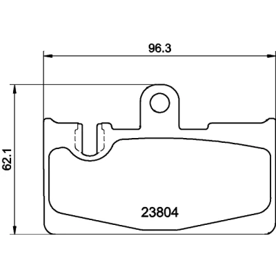 Abbildung von HELLA 8DB 355 011 661 Bremsbelagsatz für Verschleißwarnanzeiger vorbereitet LEXUS: LS III