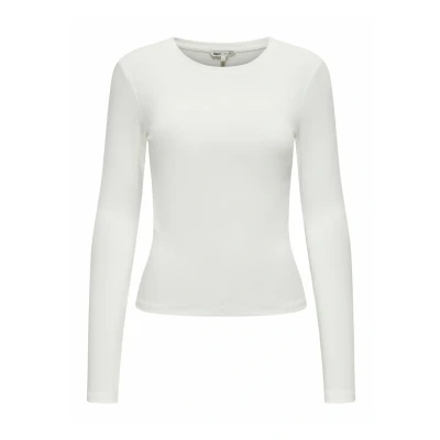 Abbildung von ONLY Damen Onlriley O Neck L/S JRS Top, Cloud Dancer, M EU