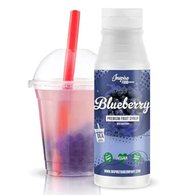 Abbildung von INSPIRE FOOD Echter Fruchtsirup für Bubble Tea Mischung 300ml Blaubeere Tea, Boba Slushes &amp; Ice Blended 100 % vegetarisch, glutenfrei
