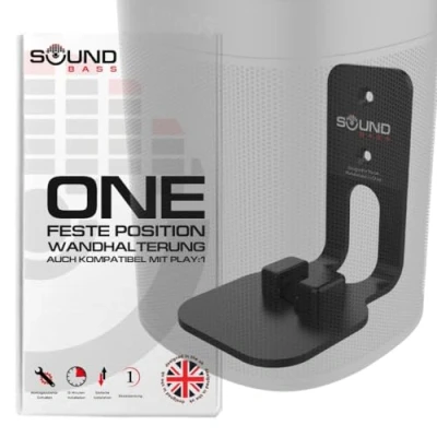 Abbildung von ONE, ONE Gen 2, SL &amp; Play:1 Wandhalterung, schwarz, kompatibel mit Sonos PLAY1 Lautsprecher