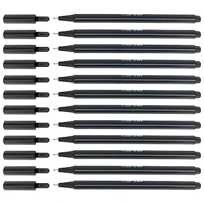 Abbildung von D.RECT Fineliner Set 12 Stück Filzstift Für Den Täglichen Gebrauch Geeignet Feinleiner Stift Superfeine, Linienbreite Ca. 0.4 mm Schwarz