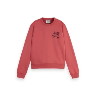 Abbildung von Scotch &amp; Soda Chest Artwork Regular Sweatshirt, Damen, Größe: Medium, Dusty red