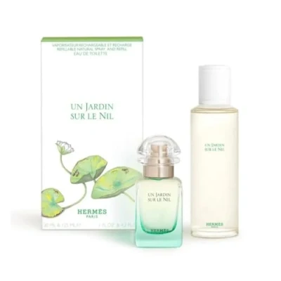 Abbildung von Hermes Un Jardin Sur Le Nil for Unisex Eau de Toilette Refilable Sapray 2 Pc Set, (4.2 Ounce + 1.0 Ounce)