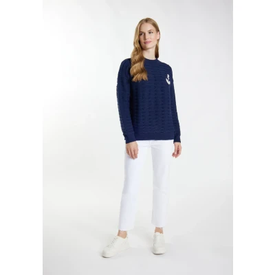Abbildung von DREIMASTER Maritim Damen Strickpullover XL/XXL / Marine 52% PolyesterAcrylic 28% Polyesteramide 20% Polyester