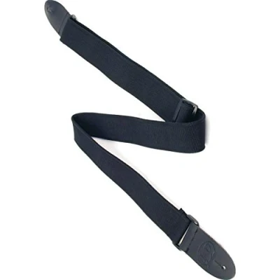 Abbildung von J&amp;D Gitarrengurt, Verstellbar, Komfortabel, 5cm Breit, 83 137cm Länge, Strapazierfähiges Kunstleder Enden, Nylon NS5, Schwarz