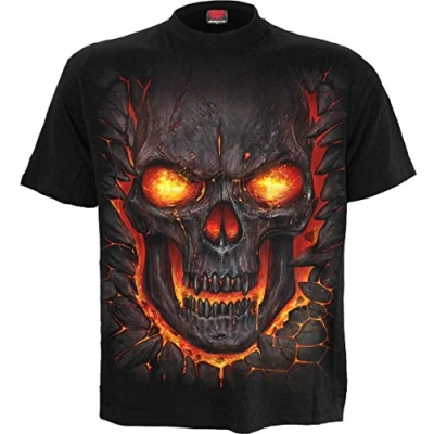 Abbildung von Spiral Skull Lava T Shirt Schwarz XL