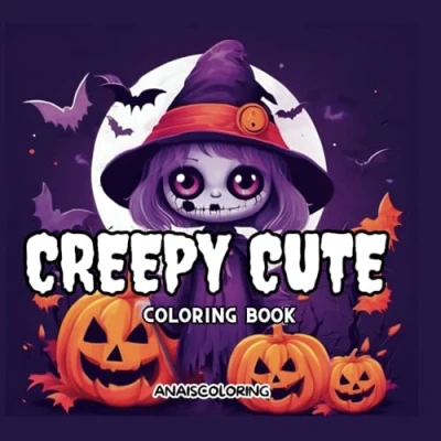 Abbildung von creepy Cute coloring book: for Adults and Teens Featuring Goth Kawaii Spooky space Many More