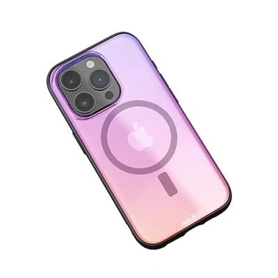 Abbildung von Mous Schutzhülle für iPhone 15 Pro, MagSafe kompatibel, transparent, Klarheit 2.0, schillernd, kratzfest, kristallklar, schlankes Design, stoßfeste Handyhülle, Version 2