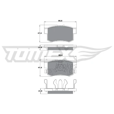 Abbildung von TOMEX brakes TX 17 53 Bremsbelagsatz Hinterachse mit akustischer Verschleißwarnung HONDA: CR V 2, 4, 3