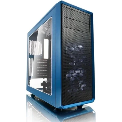 Abbildung von Fractal Design Focus G Blue Window, PC Gehäuse (Midi Tower mit seitlichem Fenster) Case Modding für (High End) Gaming PC, blau