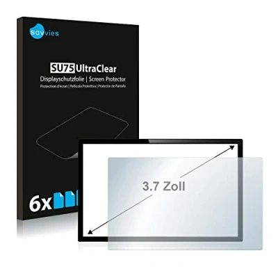 Abbildung von Savvies 6x Schutzfolie 3.7&quot; für Touch Panel PCs mit 3,7 Zoll (9.4 cm) [57 x 75 mm, 4:3] Displayschutz Folie Ultra Transparent