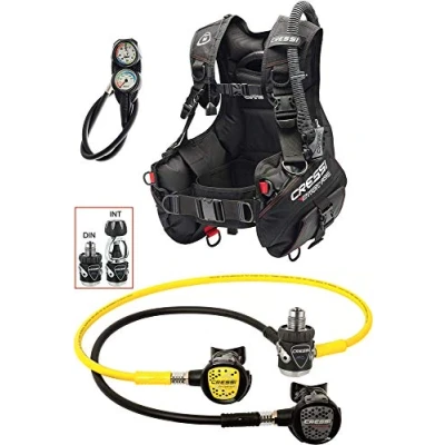 Abbildung von Cressi 1946 Tauch Scuba Diving Set Start Pro Din, Schwarz, L, IY721813