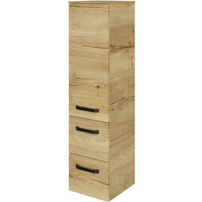 Abbildung von Saphir Midischrank &quot;Serie 4010 Badschrank 30cm breit, 1 Tür, 2 Schubladen, inkl Türdämpfer&quot;, Glas Einlegeböden, Badezimmer 121 cm hoch, 33 tief