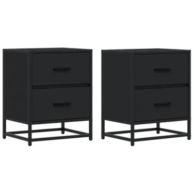 Abbildung von vidaXL Nachttisch Nachttische 2 Stk. Schwarz 40x31x50 cm Holzwerkstoff (2 St)