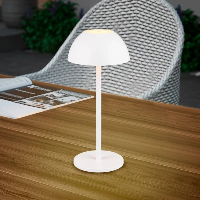 Abbildung von Reality Leuchten LED Außen Akku Tischleuchte Ricardo R54106131, Kunststoff Weiß matt, inkl. 1.7 Watt LED, 4 fach Touch