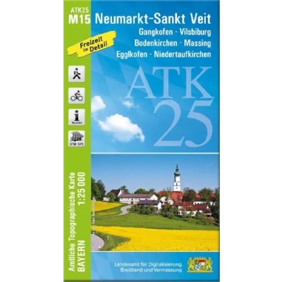 Abbildung von ATK25 M15 Neumarkt Sankt Veit (Amtliche Topographische Karte 1:25000): Gangkofen, Vilsbiburg, Bodenkirchen, Massing, Egglkofen, Niedertaufkirchen (ATK25 Amtliche 1:25000 Bayern)