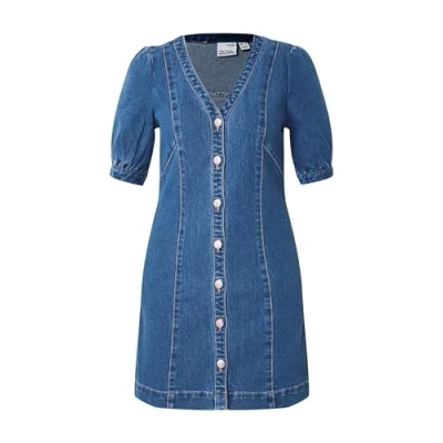 Abbildung von VERO MODA Damen Vmmelody 2/4 Mini Denim Dress Yo342 Jeanskleid, Medium Blue Denim, L EU