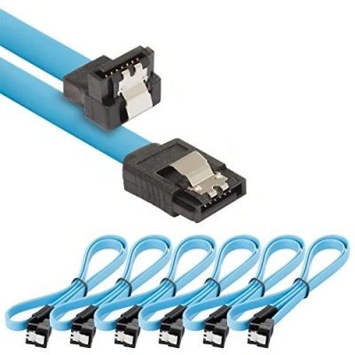 Abbildung von POPPSTAR 6x SATA Kabel SSD/HDD (0,5m SSD Datenkabel/SATA 3 SSD, gerade Stecker auf gewinkelt) bis zu 6 Gbit/s, blau